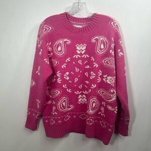 American Eagle oversized bandanna sweater size extra small. Pink.